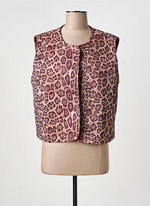 Gilet sans manche coupe droite marron JOYNA femme