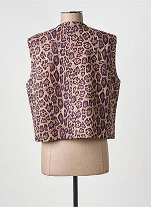 Gilet sans manche coupe droite marron JOYNA femme