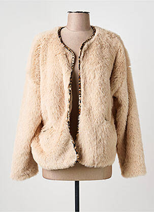 Manteau court poches sans capuche beige ANDROMEDE femme