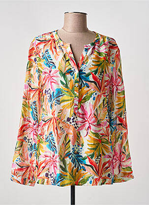 Tunique manches longues fermeture boutonnée sur le devant jaune FREDA femme