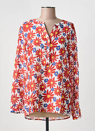 Tunique manches longues tissage crêpe rouge FREDA femme