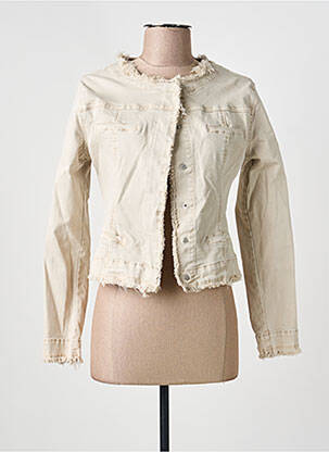 Veste casual col rond beige CARLA GIANNINI femme