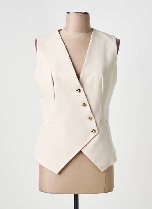 Gilet sans manche fausses poches beige EXQUISS'S femme
