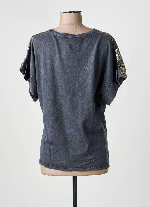 Top stretch manches courtes gris ADILYNN femme