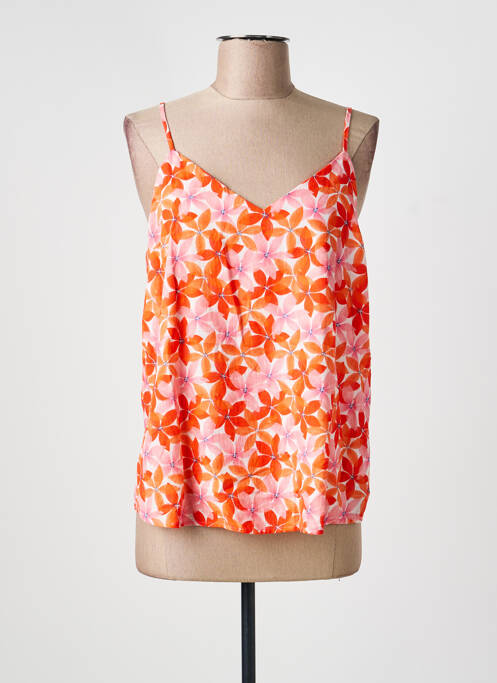Top manches bretelles ajustables fines bretelles orange SARAH JOHN femme