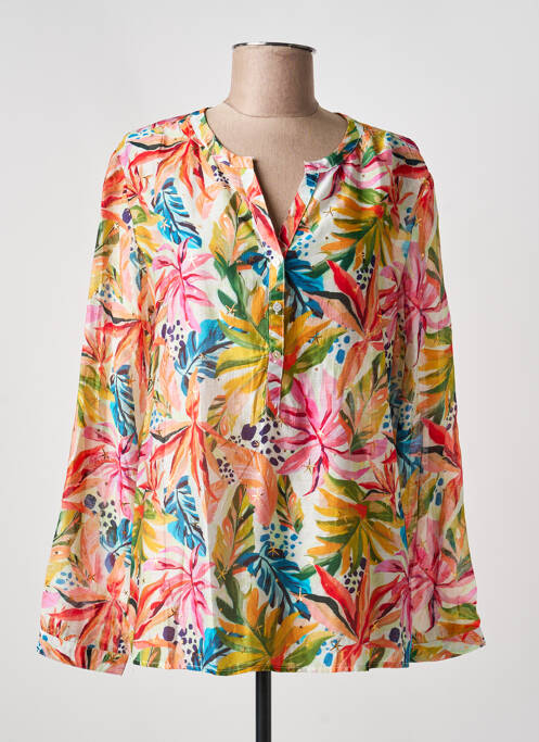 Tunique manches longues fermeture boutonnée sur le devant jaune FREDA femme