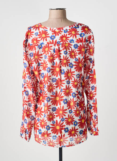 Tunique manches longues tissage crêpe rouge FREDA femme