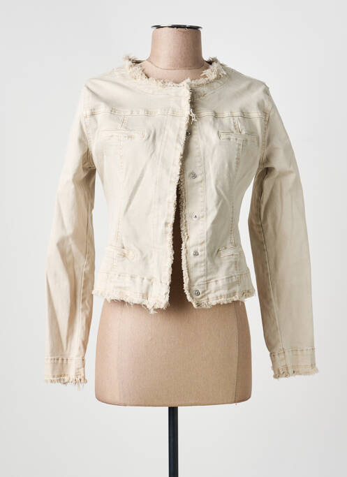 Veste casual col rond beige CARLA GIANNINI femme