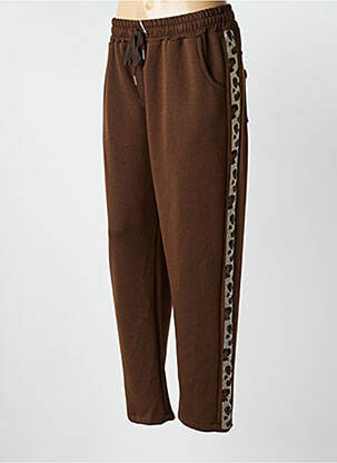 Jogging slim taille normale marron MINA ROSA femme