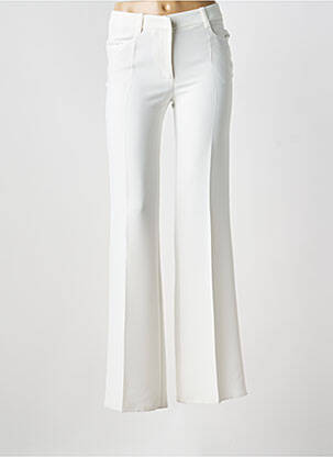 Pantalon flare fermeture zippée sous rabat avec crochet taille normale blanc BARBARA BUI femme