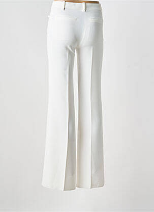 Pantalon flare fermeture zippée sous rabat avec crochet taille normale blanc BARBARA BUI femme