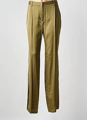 Pantalon droit fermeture zippée sous rabat avec crochet taille normale vert BARBARA BUI femme