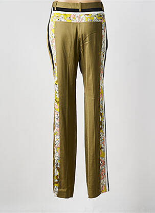 Pantalon droit fermeture zippée sous rabat avec crochet taille normale vert BARBARA BUI femme