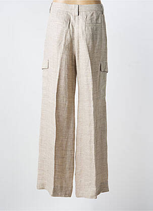 Pantalon large fermeture zippée sous rabat avec crochet taille normale marron MARELLA femme