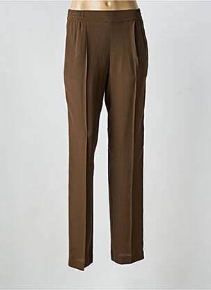 Pantalon droit taille élastique taille normale marron N°21 femme