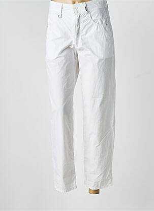 Pantalon 7/8 tissage popeline taille normale blanc HIGH femme