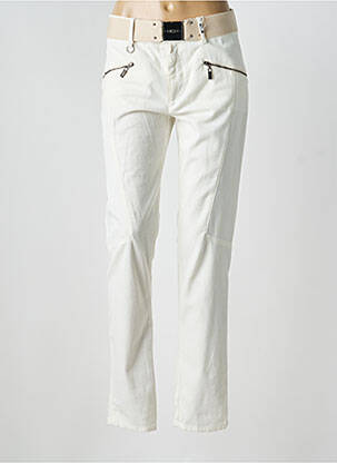 Pantalon droit stretch taille normale blanc HIGH femme