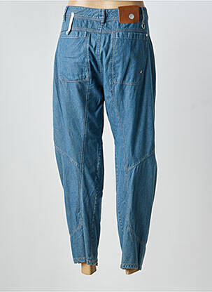 Pantalon 7/8 fermeture zippée sous rabat boutonné taille normale bleu HIGH femme