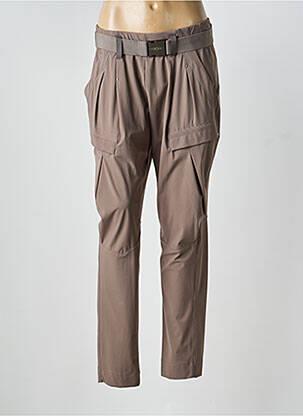 Pantalon slim tissage popeline taille normale marron HIGH femme