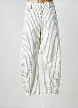 Pantalon large fermeture zippée sous rabat boutonné taille normale blanc HIGH femme