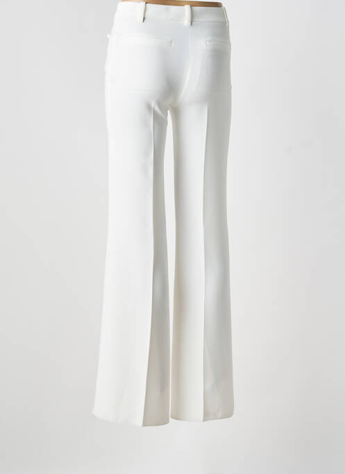 Pantalon flare fermeture zippée sous rabat avec crochet taille normale blanc BARBARA BUI femme