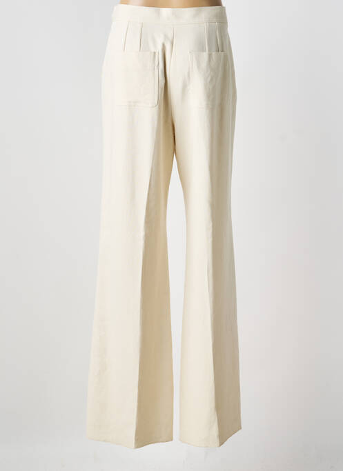 Pantalon large fermeture zip latéral taille normale beige MARELLA femme
