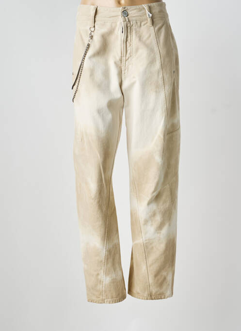 Jeans coupe droite taille normale taille normale beige HIGH femme
