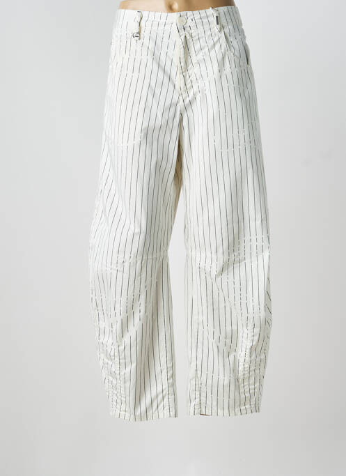 Pantalon large fermeture zippée sous rabat boutonné taille normale blanc HIGH femme