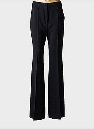 Pantalon flare fermeture zippée sous rabat avec crochet taille haute noir MAX MARA femme