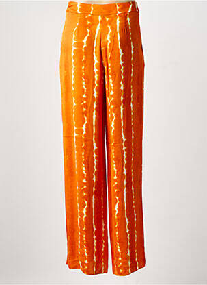 Pantalon large fermeture zip latéral taille haute orange LIVIANA CONTI femme