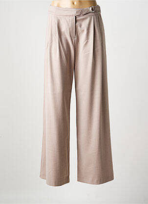 Pantalon large taille à pinces taille haute marron D.EXTERIOR femme