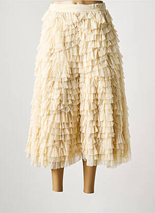 Jupe longue fermeture zippée au dos beige DOLCE & GABBANA femme