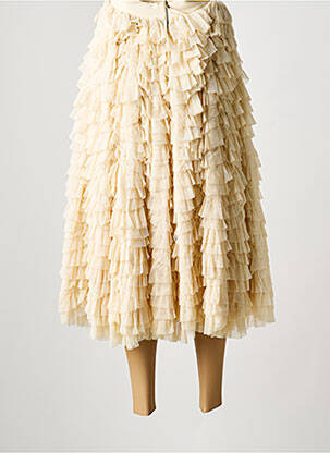 Jupe longue fermeture zippée au dos beige DOLCE & GABBANA femme