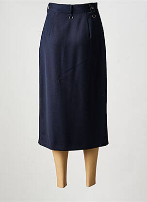 Jupe longue tissage crêpe bleu HIGH femme