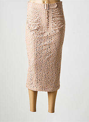 Jupe longue fermeture zippée au dos rose N°21 femme