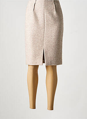 Jupe mi-longue taille à pinces beige PAUL KA femme