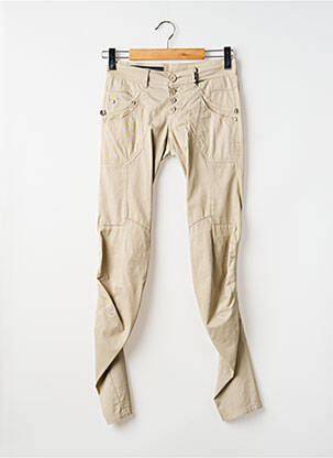 Pantalon slim taille basse taille basse beige HIGH femme