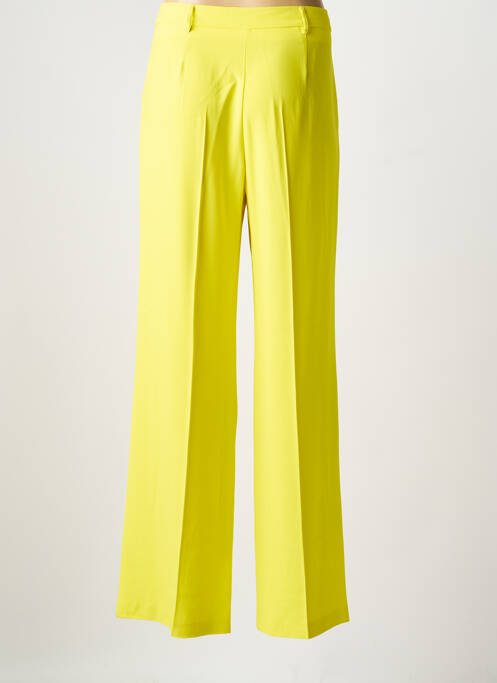 Pantalon large fermeture zippée sous rabat boutonné taille haute jaune LIVIANA CONTI femme