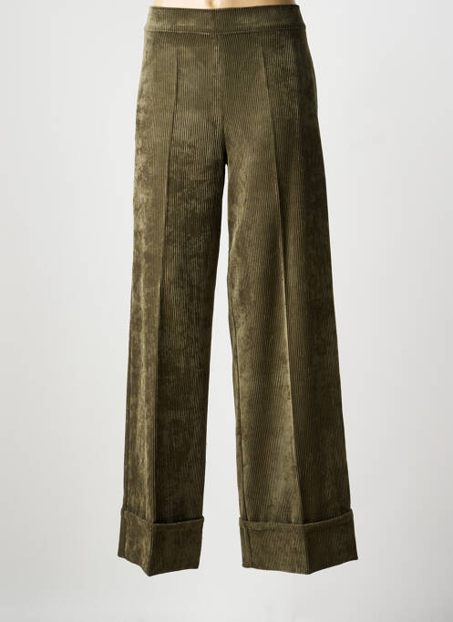 Pantalon large taille à pinces taille haute vert D.EXTERIOR femme