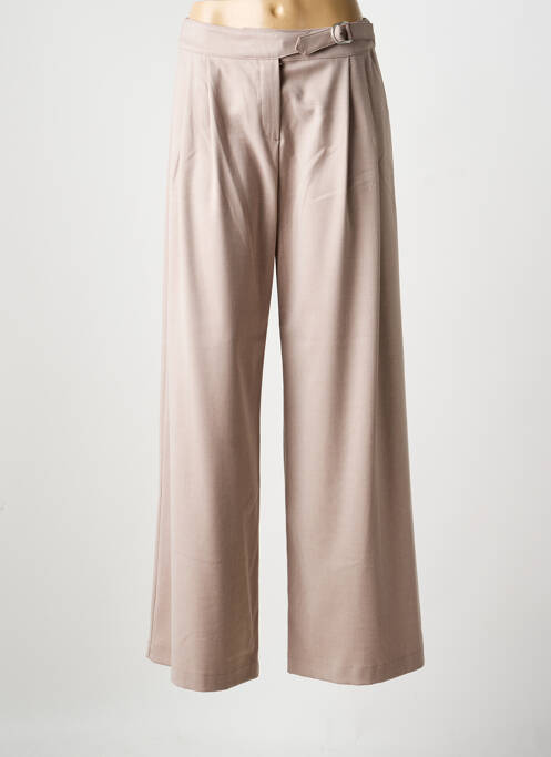 Pantalon large taille à pinces taille haute marron D.EXTERIOR femme