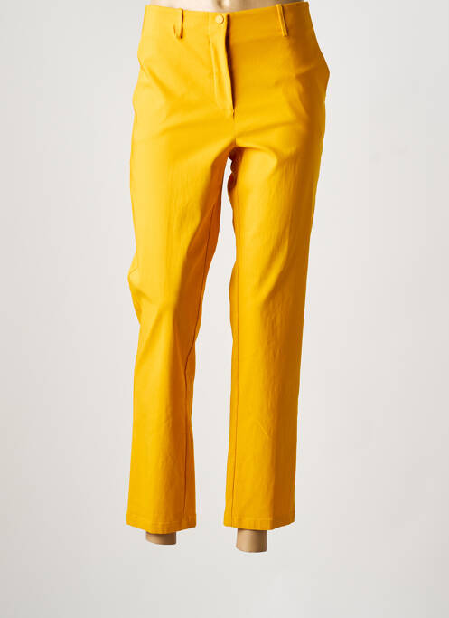 Pantalon 7/8 tissage popeline taille normale jaune LIVIANA CONTI femme