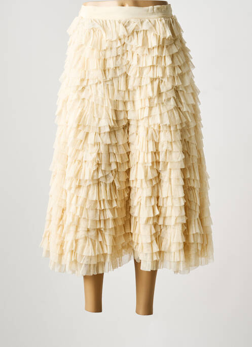 Jupe longue fermeture zippée au dos beige DOLCE & GABBANA femme