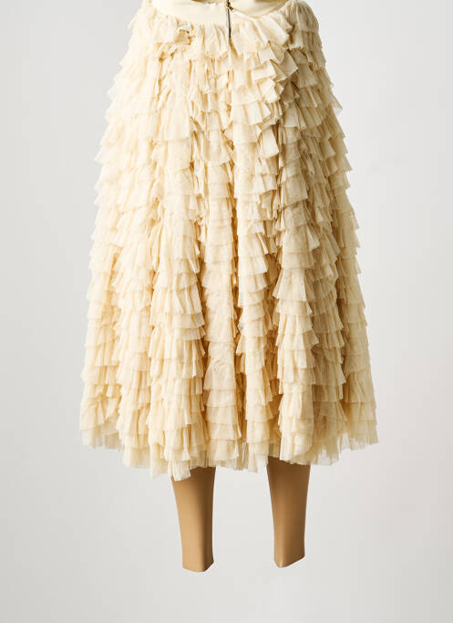 Jupe longue fermeture zippée au dos beige DOLCE & GABBANA femme