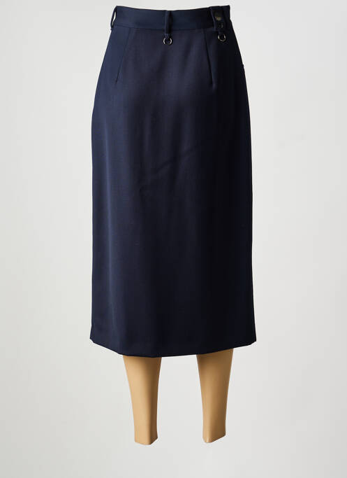Jupe longue tissage crêpe bleu HIGH femme