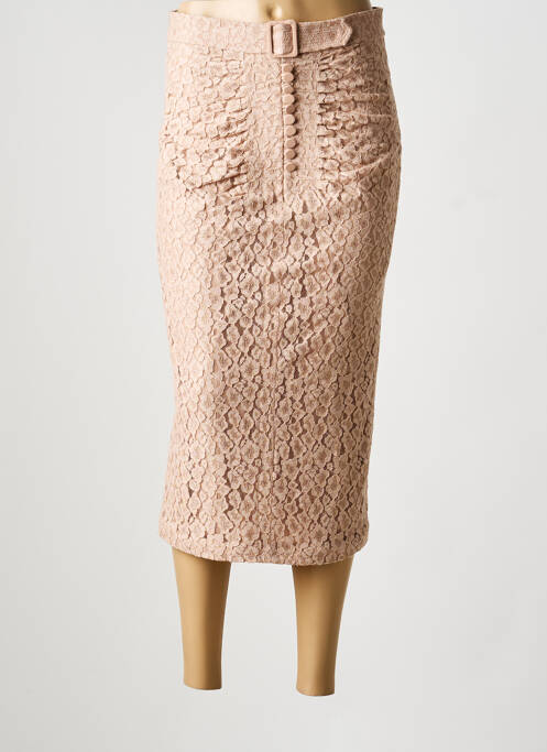 Jupe longue fermeture zippée au dos rose N°21 femme