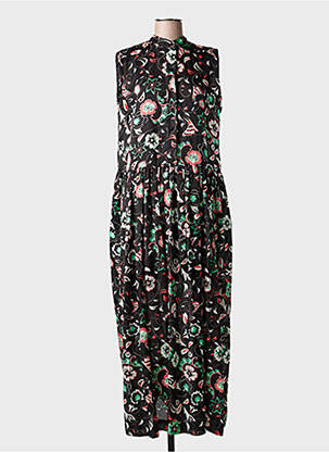 Robe longue imprimé fleurs sans manche noir MIMI LIBERTÉ femme