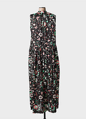 Robe longue imprimé fleurs sans manche noir MIMI LIBERTÉ femme