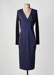 Robe mi-longue manches longues manches longues bleu SPORTMAX femme