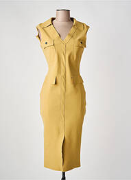 Robe mi-longue imprimé fantaisie sans manche vert CHIARA BONI femme