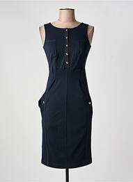 Robe mi-longue tissage crêpe sans manche bleu HIGH femme